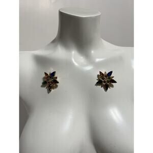 Vtg Gianni Versace Gold Star Brooch Set of 2